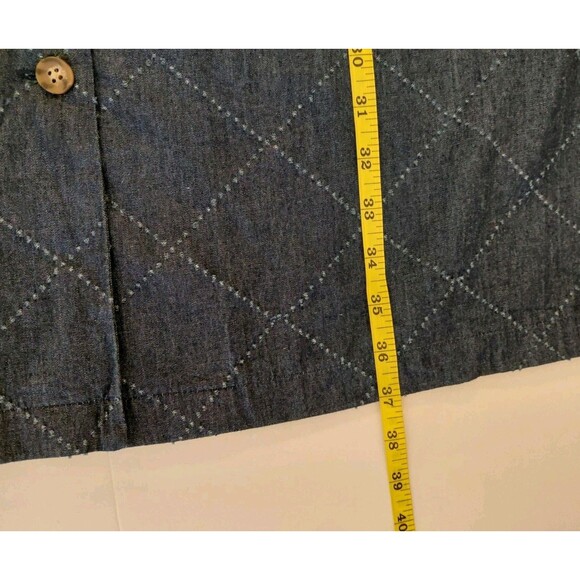 Violet Weekend Size XL Chambray Button Front Midi Dress - Picture 7 of 9